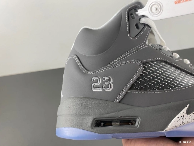 Rep TBK Grey Wolf Jordan Retro 5 Air 136027-005 0728